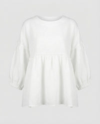 Lucille Linen Blouse in White