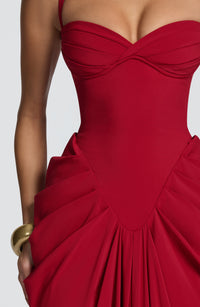 Karen Maxi Dress – Deep Red