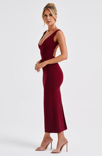 Malia Midi Dress - Burgundy