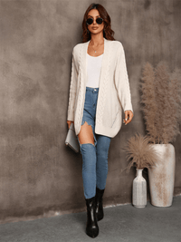 Ludlow Cable Knit Cardigan in Blush