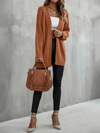 Ludlow Cable Knit Cardigan in Blush