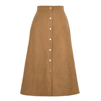 Ludmila Corduroy Skirt with Button Front in Ingwer