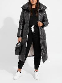Ludmila Elegant Jacket with Stand Collar in Black