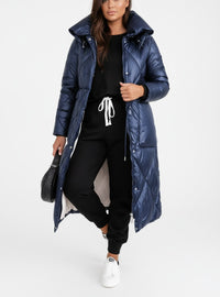 Ludmila Elegant Jacket with Stand Collar in Blue