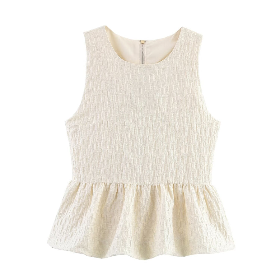 Ludmila Elegant Top in Cream
