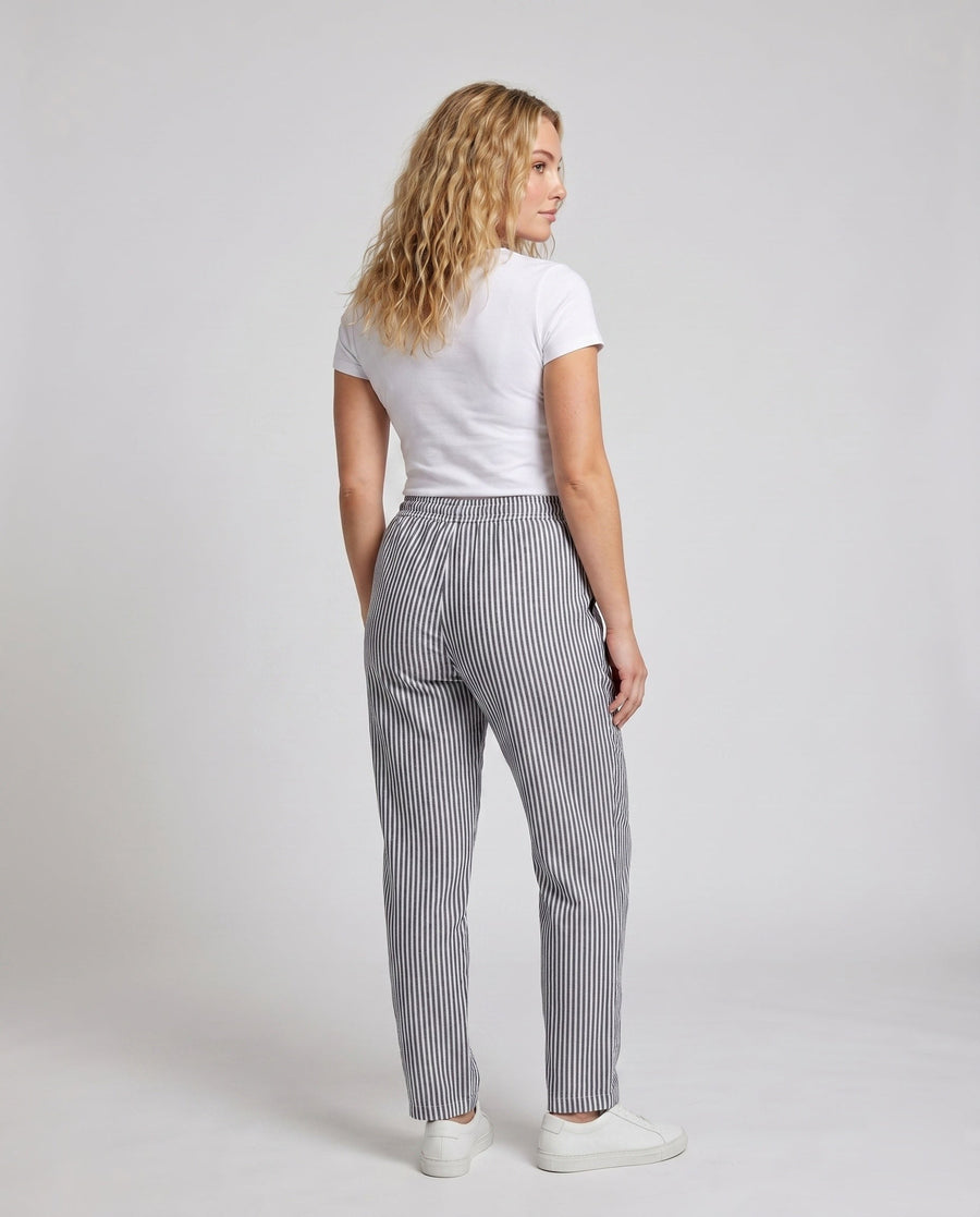 Ludmila Linen Trousers with Elastic Waist and Pockets
