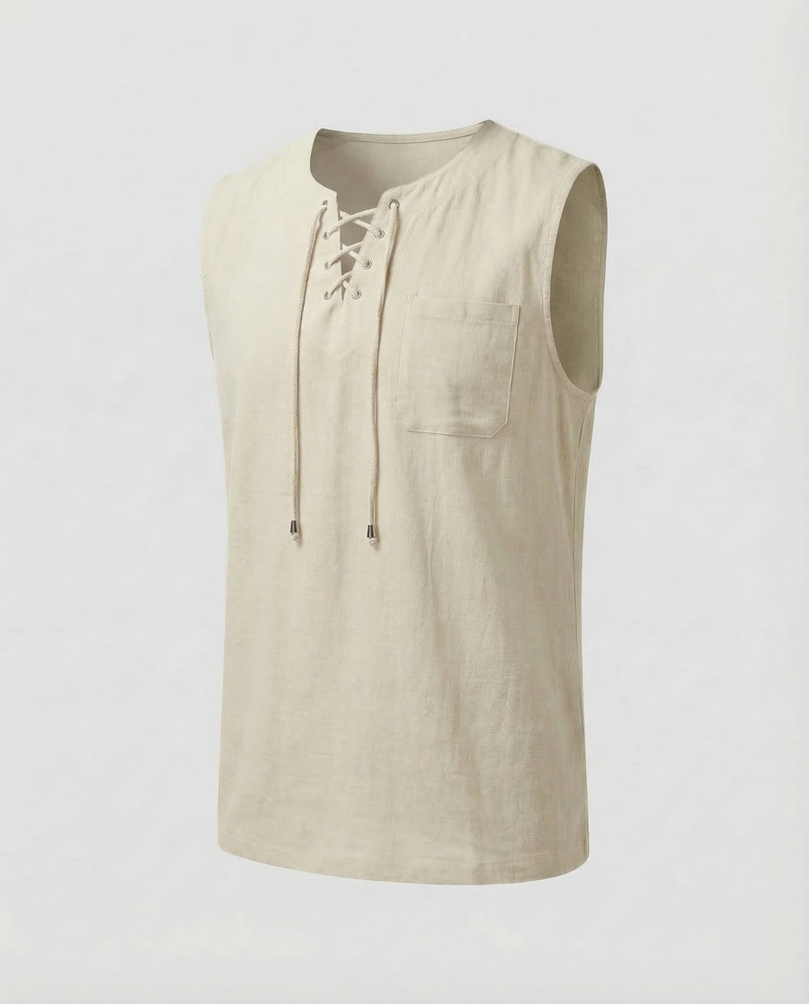 Ludwig Linen Top in Apricot