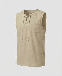 Ludwig Linen Top in Khaki