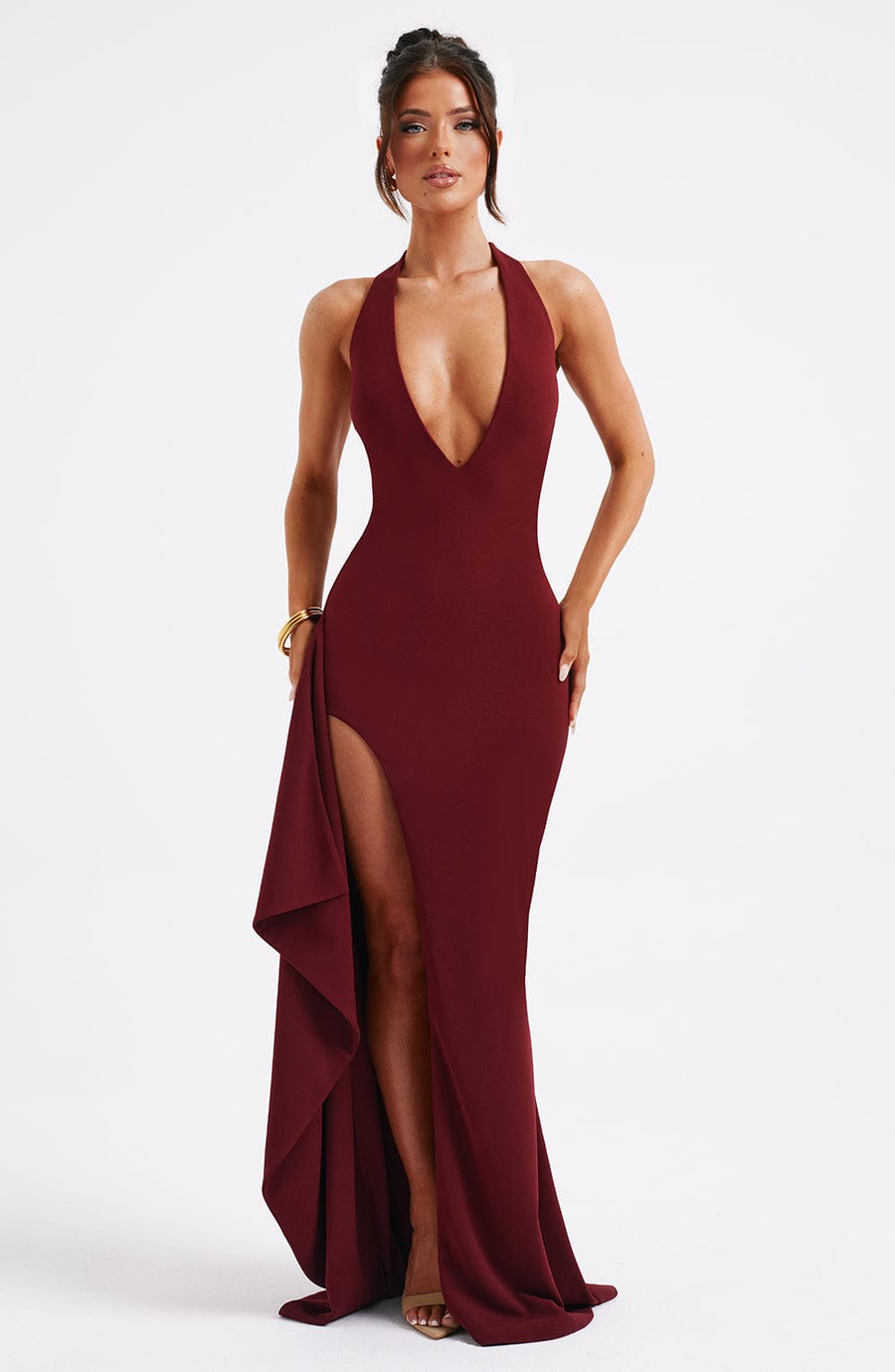 Corina Maxi Dress – Burgundy