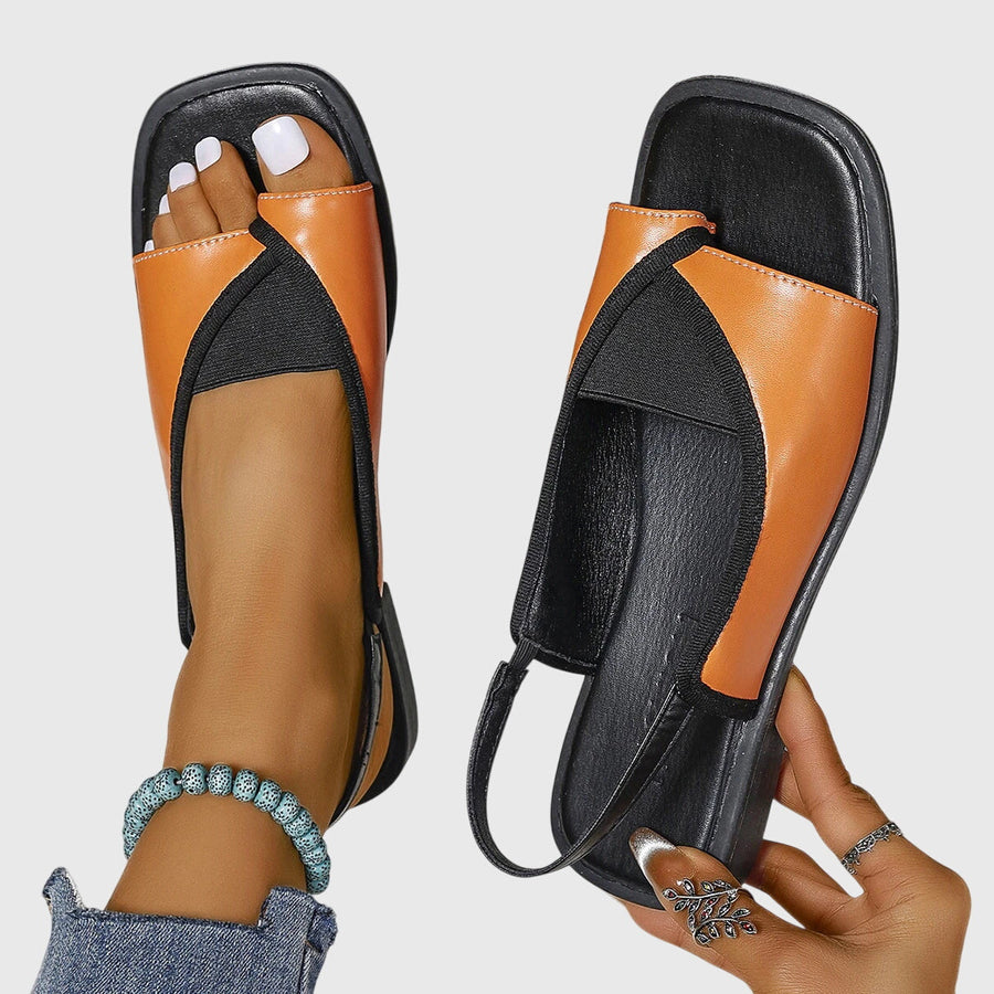Lumeth | Women's Square Toe Slingback Flat Sandals
