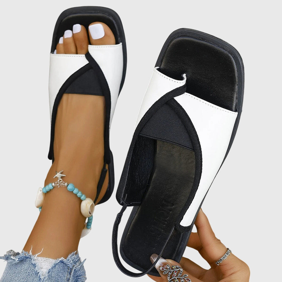 Lumeth | Women's Square Toe Slingback Flat Sandals