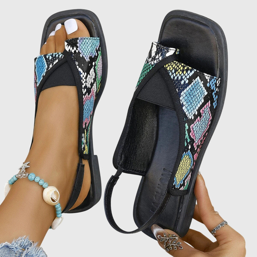 Lumeth | Women's Square Toe Slingback Flat Sandals