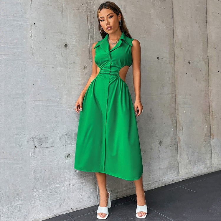 Lumi Elegant Maxi Dress with Fitted in Green