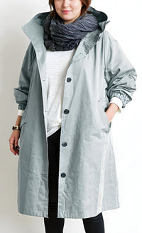 Lumi Trench Coat with Hood in Grey