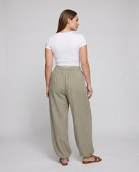 Luna Airy Linen Trousers with Elastic Waist