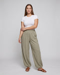 Luna Airy Linen Trousers with Elastic Waist