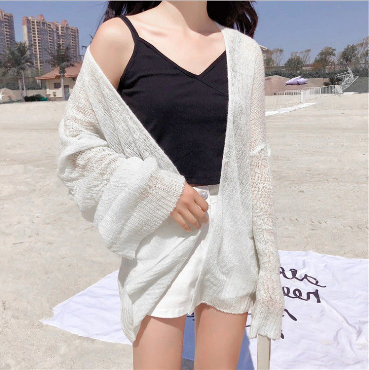 Luna Casual Knit Cardigan in White