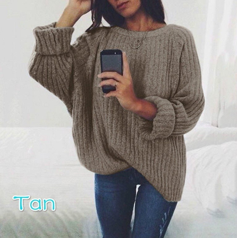 Luna Casual Knit Sweater in Brown