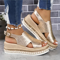 Luna Sandals in Gold