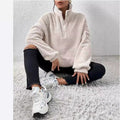 Luna Sweater with Stand Collar and Side Pockets