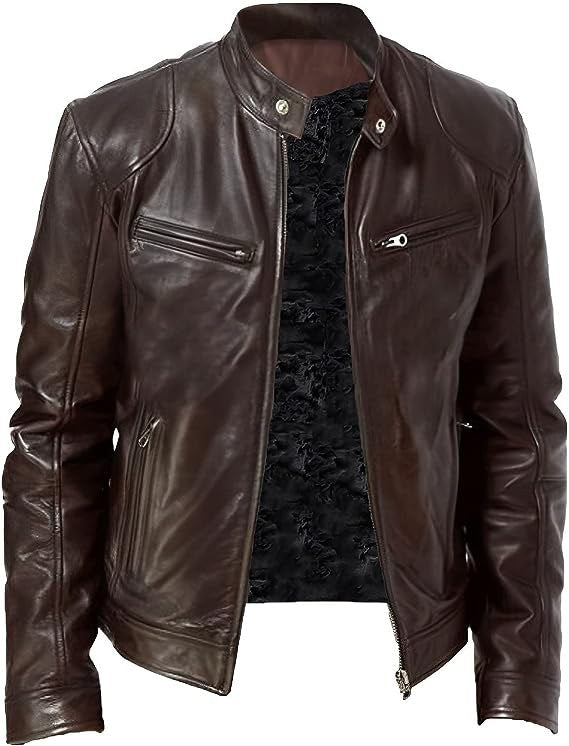 Luuk Elegant Leather Dress in Dark Brown