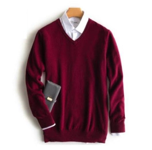 Luuk Elegant Sweater in Rot - V-Ausschnitt