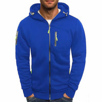 Luuk Jacket with Zip Front and Hood in Blue