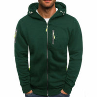 Luuk Jacket with Zip Front and Hood in Green