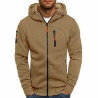 Luuk Jacket with Zip Front and Hood in Khaki