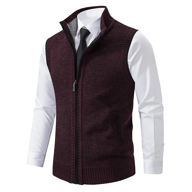 Luuk Knit Vest in Wine Red