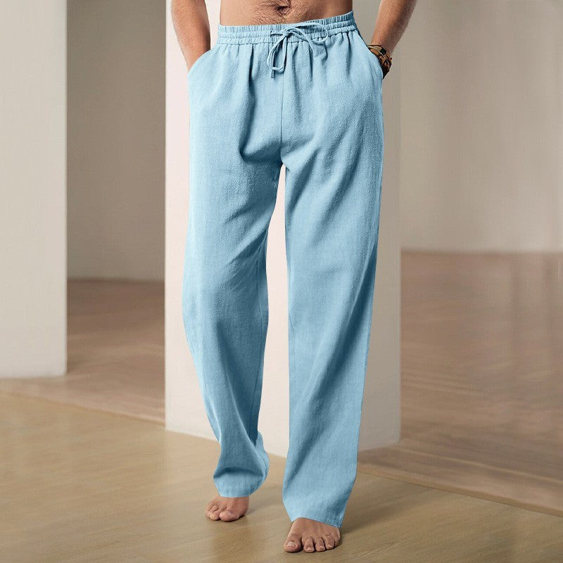 Luuk Relaxed Linen Trousers with Elastic Waist