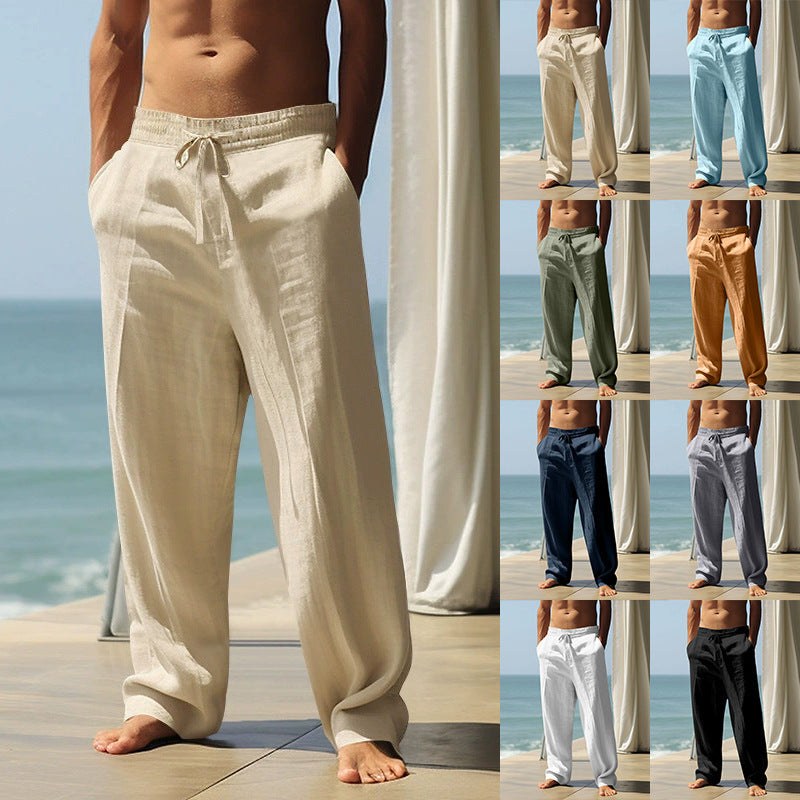 Luuk Relaxed Linen Trousers with Elastic Waist
