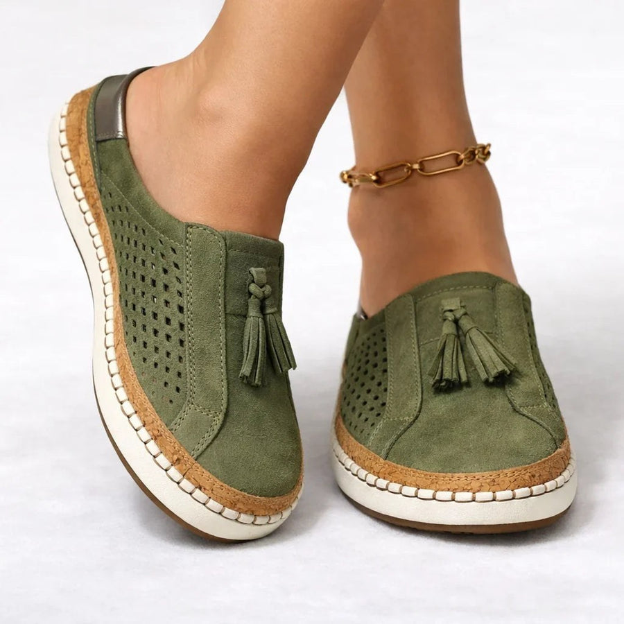 Lyndora Women's Orthotic Slip-On Sneakers in Green