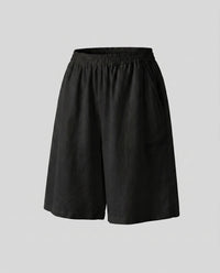 Lyra Airy Linen Shorts in Black
