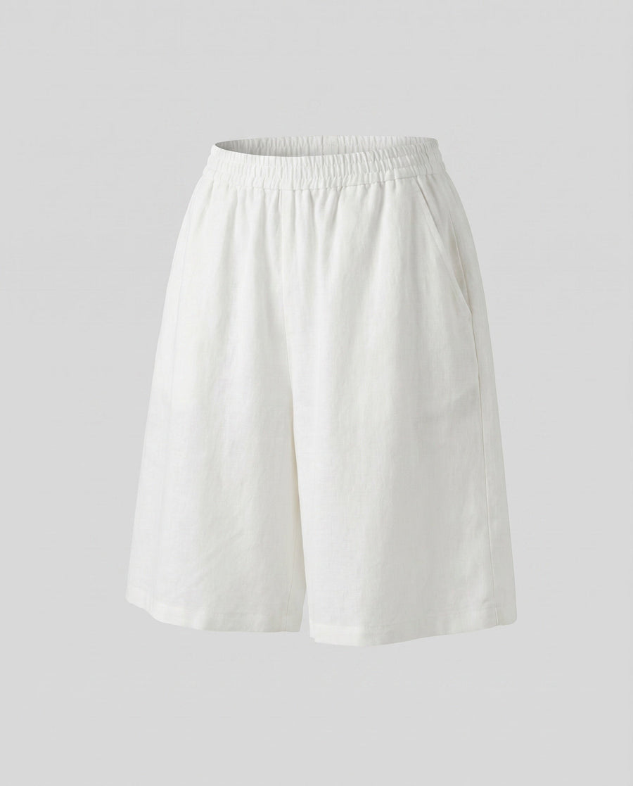Lyra Airy Linen Shorts in White