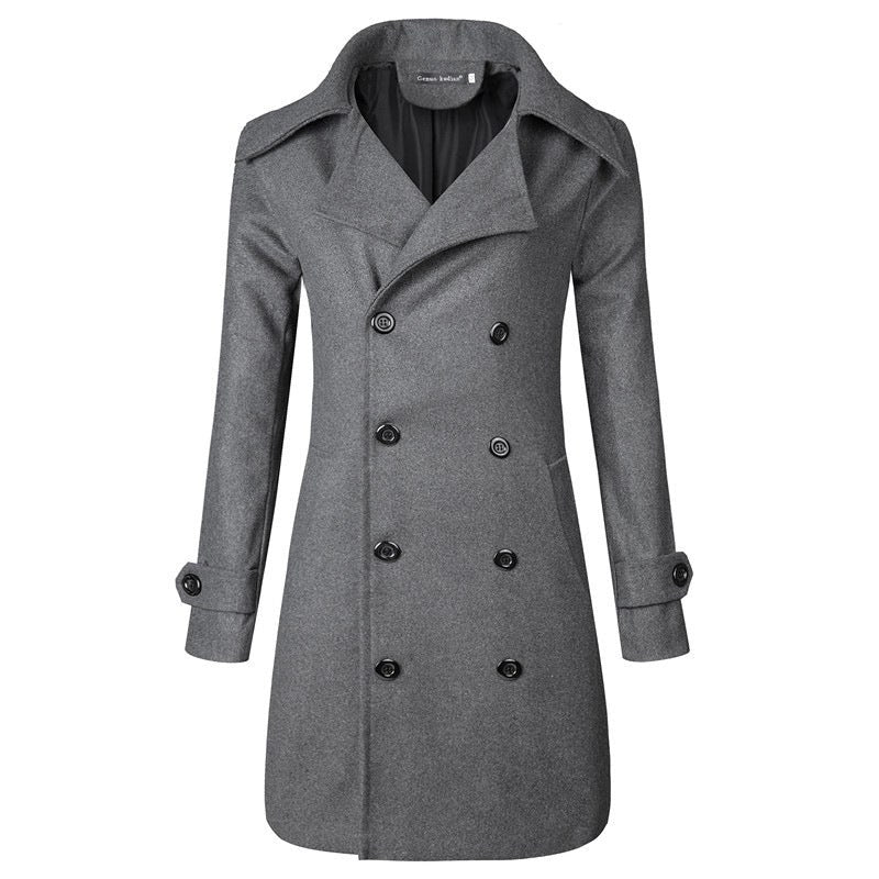 Lyra Elegant Coat with Button Front in Grey