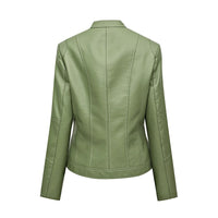Lyra Leather Jacket in Grass Green