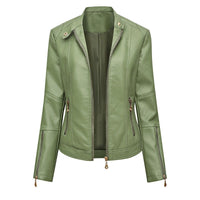 Lyra Leather Jacket in Grass Green