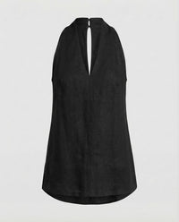 Lyra Linen Blend Tunic in Black