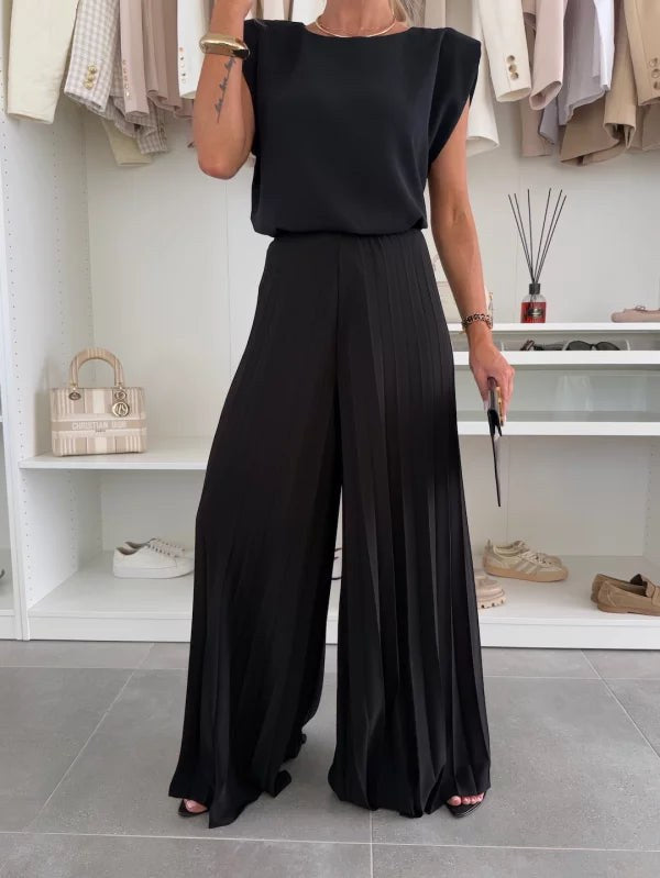 Lyralynn Women's Two Piece Sleeveless Set in Black