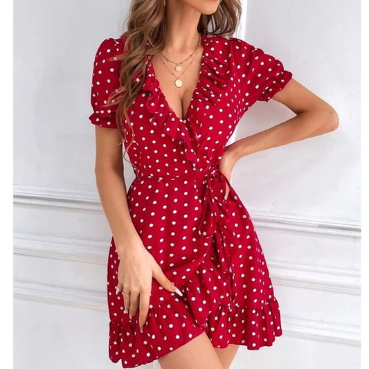 Rouge! Red Polka Dot Mini Dress