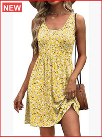 Sleeveless A-Line Sundress with Pockets, Polyester Blend