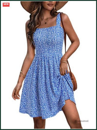 Sleeveless Square Neck A-Line Midi Dress with Pockets Summer