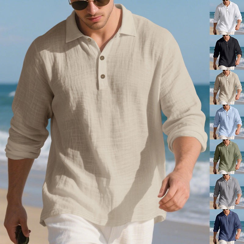 Maarten Casual Linen Shirt with Button Front
