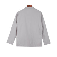 Maarten Linen Jacket with Button Front in Grey