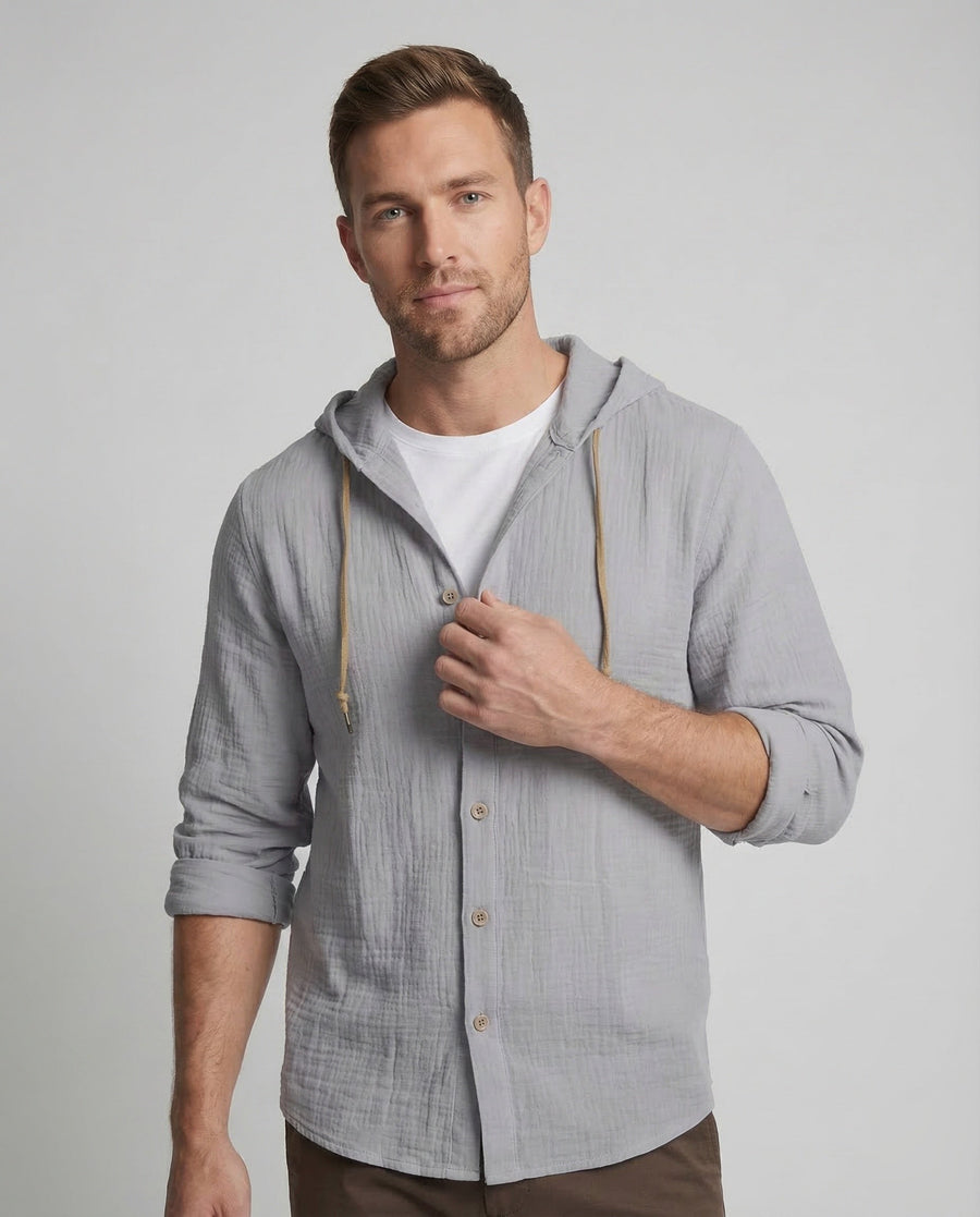 Maarten Linen Shirt with Hood