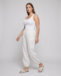 Mabel Airy Linen Trousers with Elastic Waist