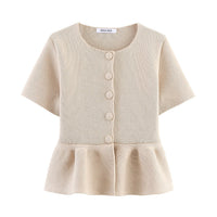 Mabel Blouse with Short Sleeve and Ruffles