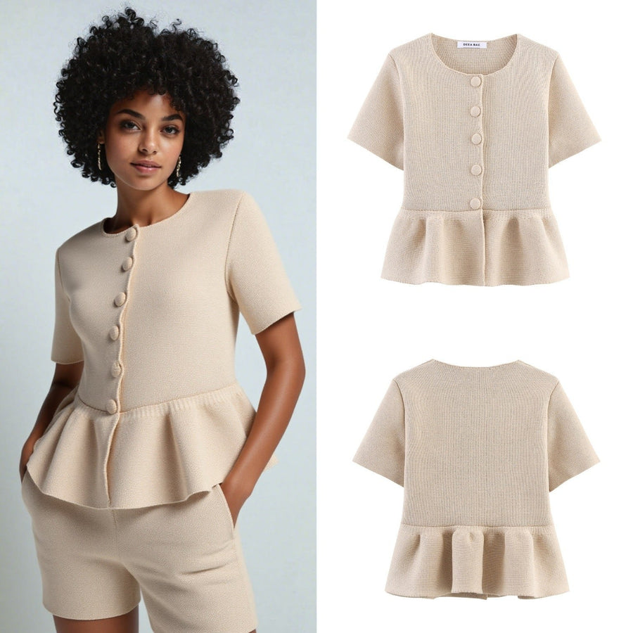 Mabel Blouse with Short Sleeve and Ruffles