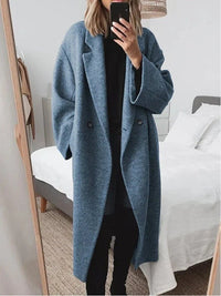 Mabel Elegant Coat with Oversized in Navy